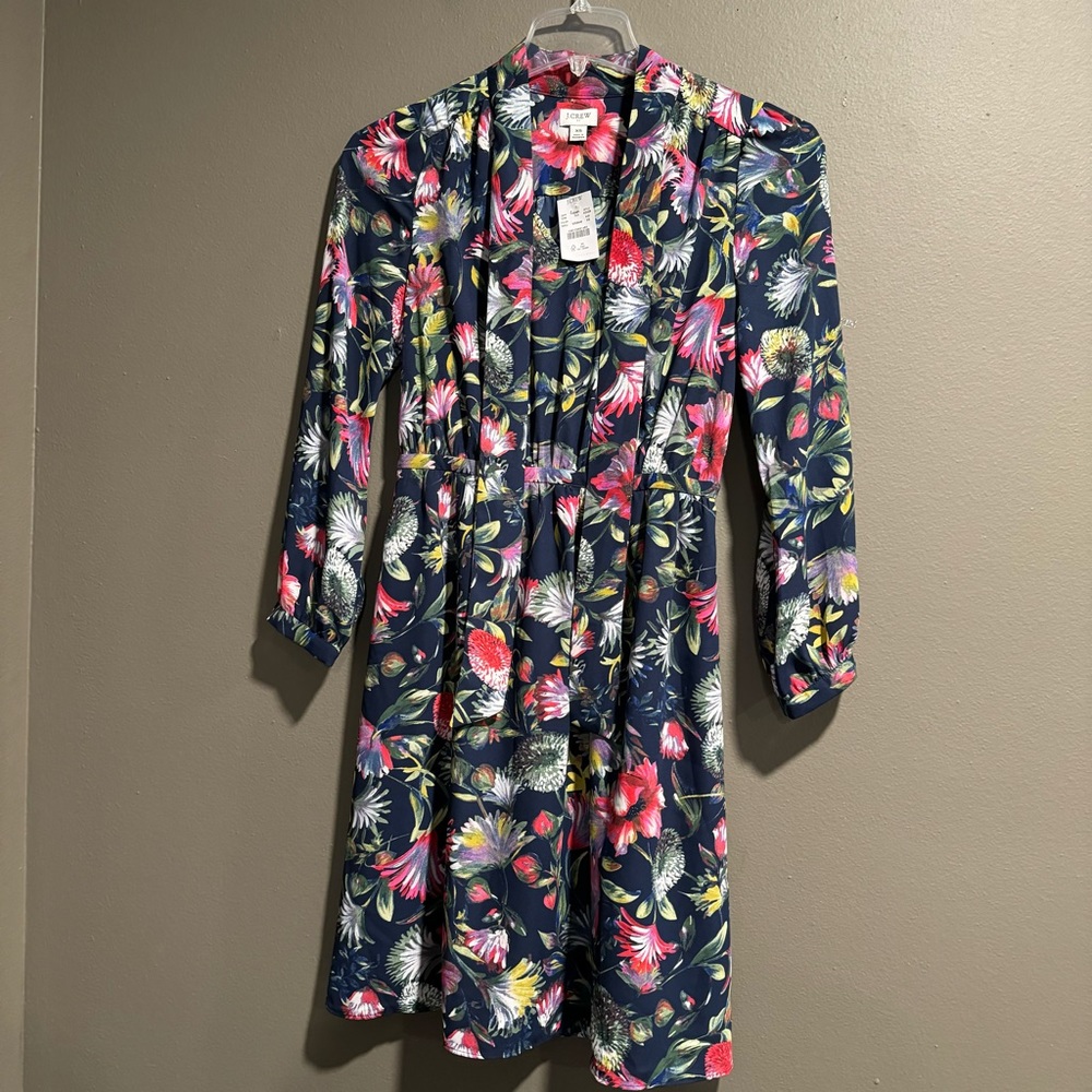 J Crew Floral Neck Tie Cottagecore Feminine Dress Size XS